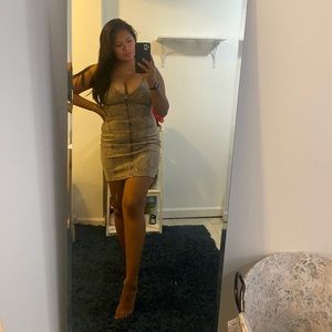 Snake print mini dress